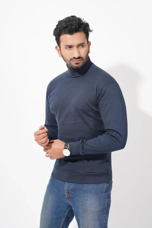 High Neck Sweater (Navy Blue)