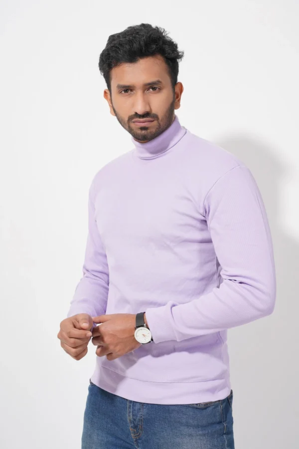 High Neck Sweater (Light Purple) - Image 2